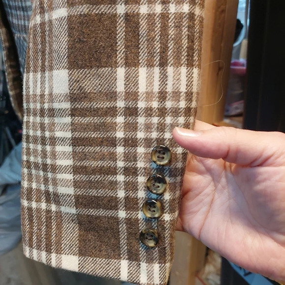 Vintage Pendleton Wool Brown Plaid Blazer Jacket Small Academia Preppy 12 - Picture 8 of 11